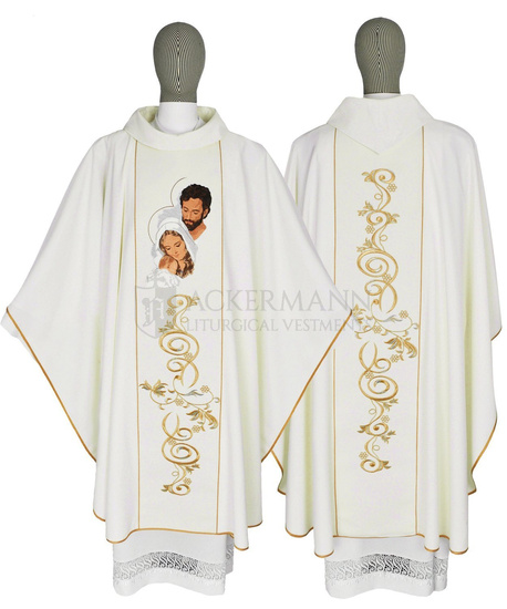 Cream Gothic Chasuble the Holy Family model 196
